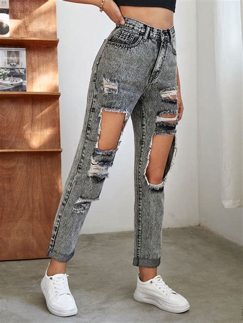 mom jeans without rips